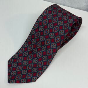 Givenchy Neck Tie Made In Italy Silk Print Red Classic Corpcore Office Abstract‎